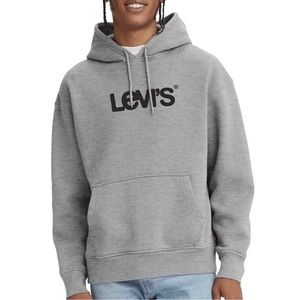 LEVIS RELAXED FIT PULLOVER HOODIE SWEATER GRAPHIC LOGO SWEATSHIRT MENS S SMALL